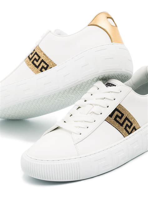 white low top versace|farfetch Versace la greca.